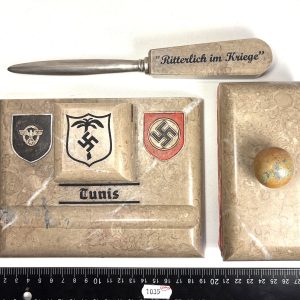 WW2 German Inkwell, Letter Opener & Blotter Dedicated Africa Corps. Ref: 1035