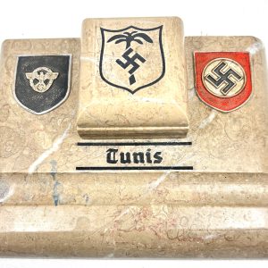 WW2 German Inkwell, Letter Opener & Blotter Dedicated Africa Corps. Ref: 1035
