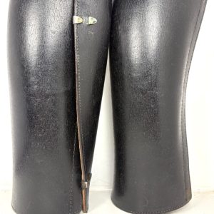 New Unissued War Stock Waffen SS Leather Gaiters    Ref:1006