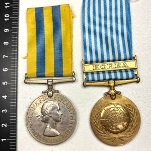 British Korea & UN Medal. Named to 22229133 Cpl M. Burks R.E.M.E   Ref:1028