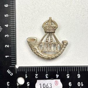 WW1 Silver Plated Officers Durham Light Infantry Cap Badge Ref:1063