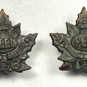 WW1 Canadian C.E.F 126th Bn Collar Badges Ref:1077